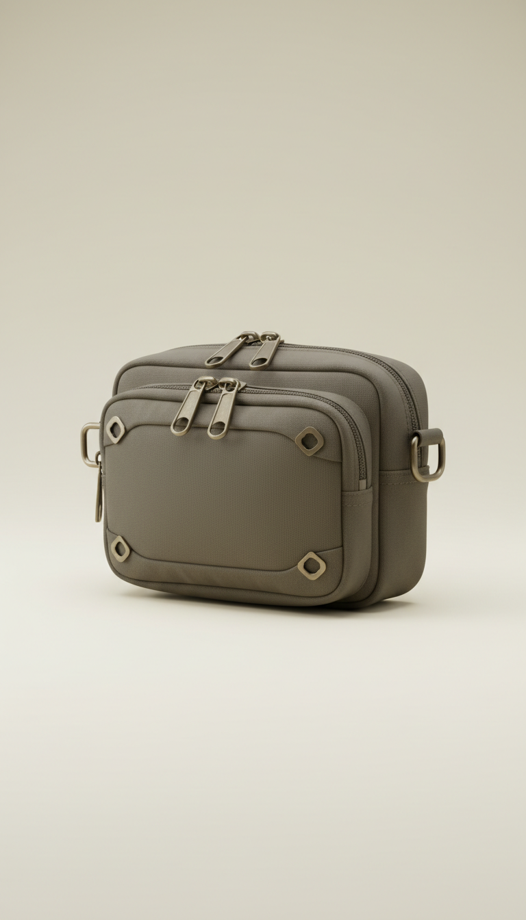 Modular Travel Pouch With Metal Hardware