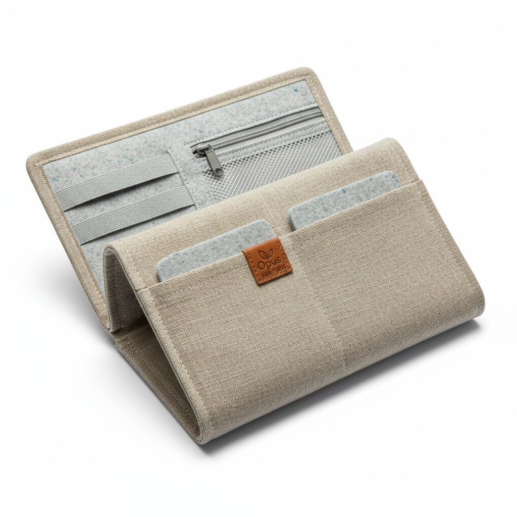 Opus Eco Tech Organizer Natural Linen - open view