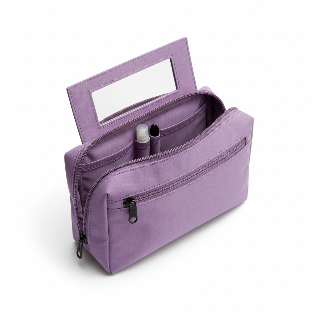 Opus Slim Toiletry Pouch Lavender - open view