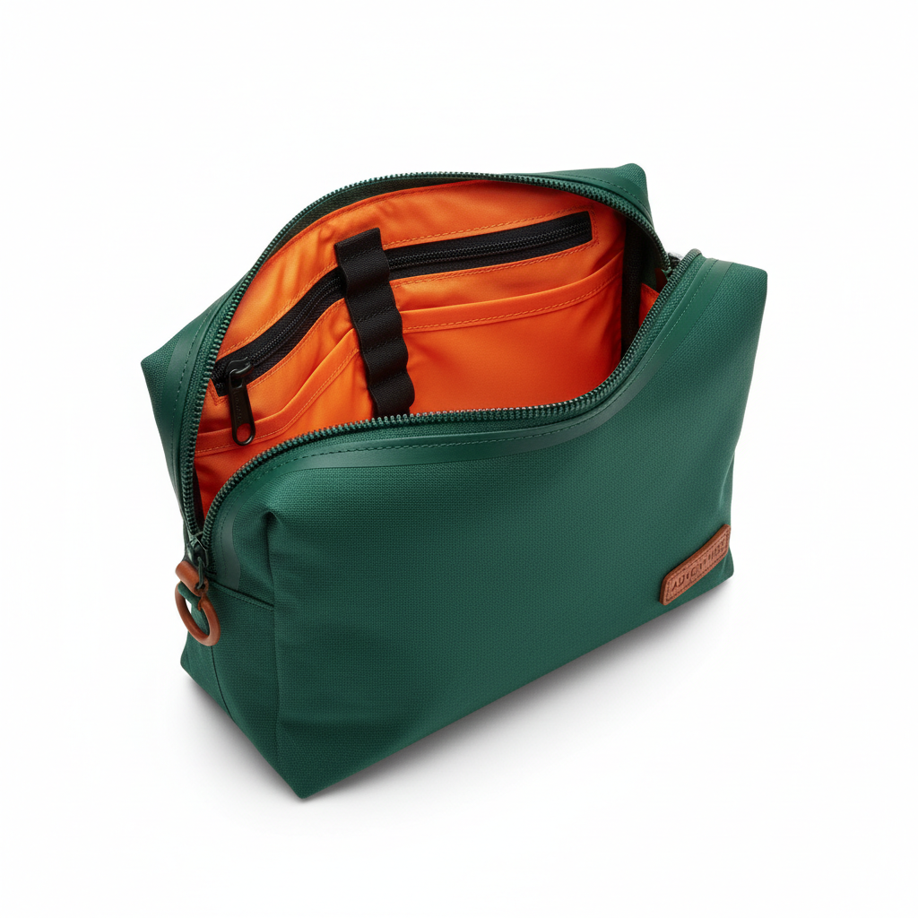 Opus Waterproof Tech Pouch Racing Green - open view