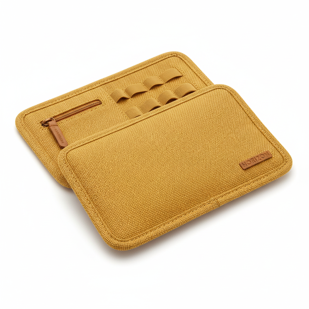 Opus Travel Cord Organizer Mustard - open view
