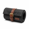 Opus Waxed Canvas Tech Roll Charcoal - closed rolled view