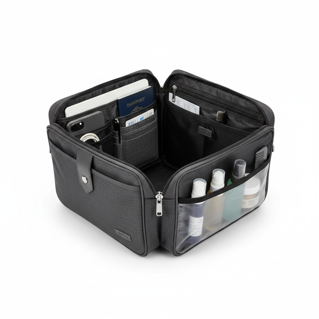 Opus Business Travel Kit Graphite - open view