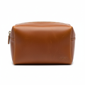 Opus Leather Dopp Kit Tan - closed front view