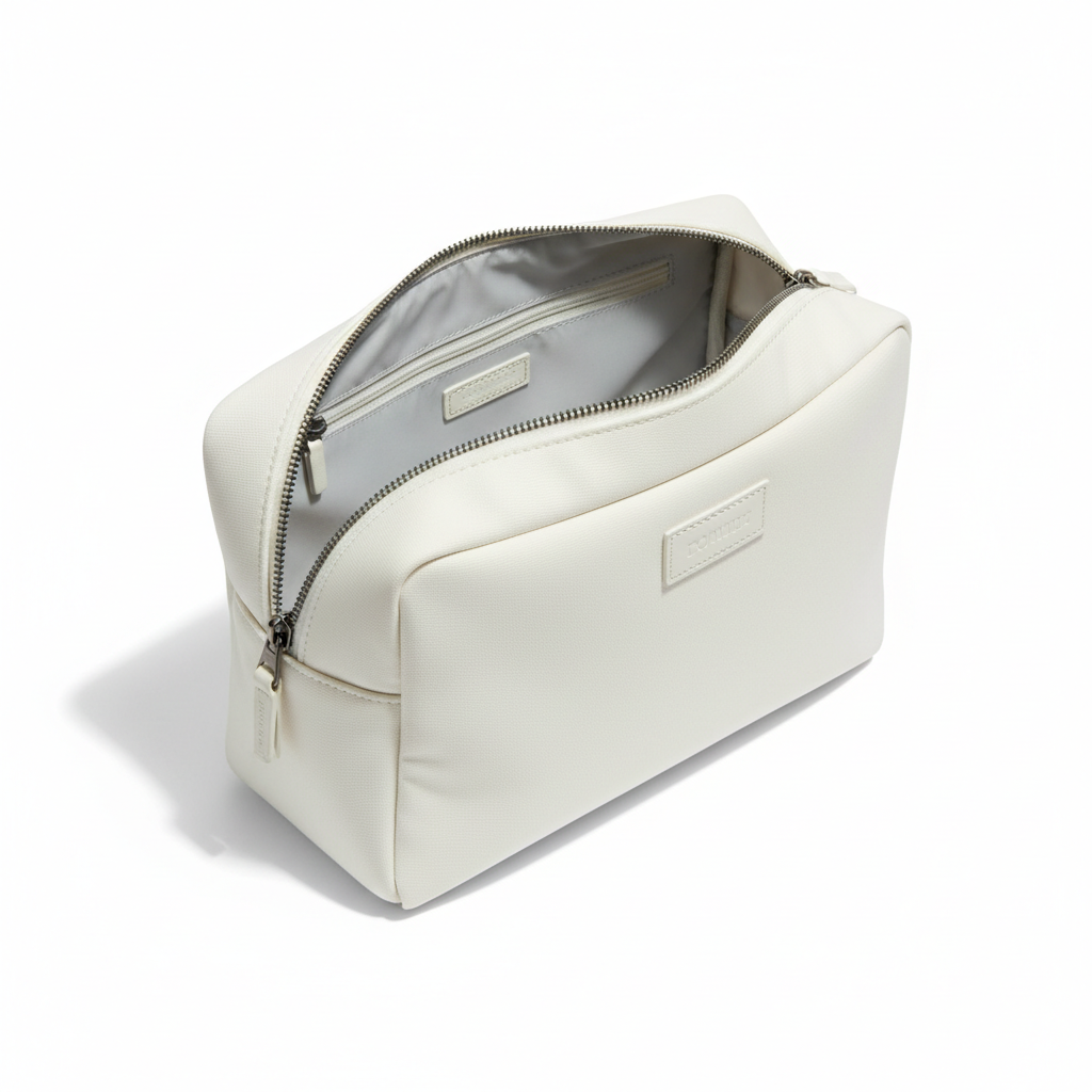 Opus Minimalist Wash Bag Ivory - open view