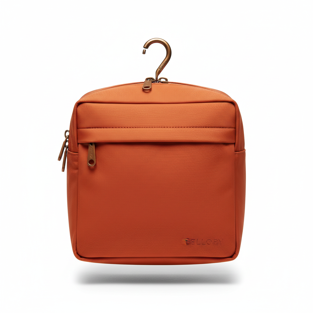 Opus Hanging Wash Bag Terracotta - front view