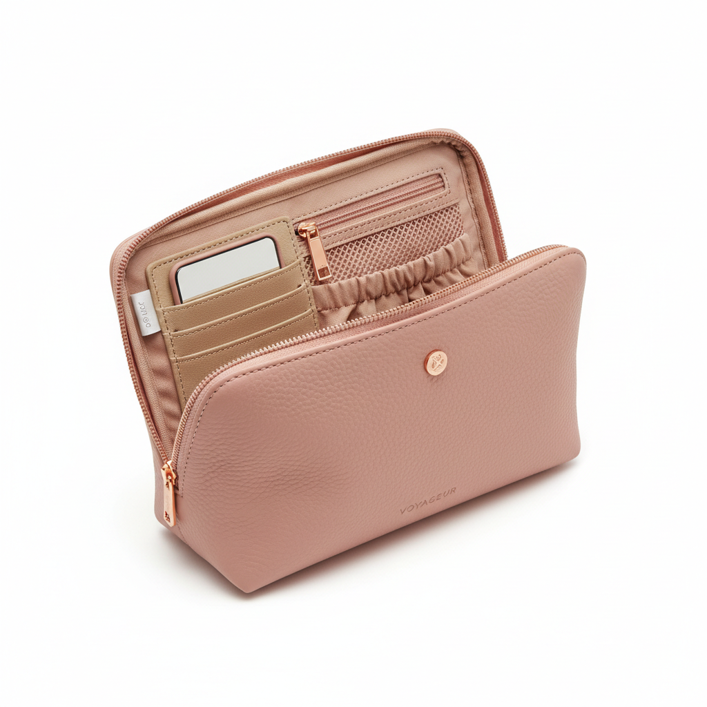 Opus Travel Accessory Pouch Blush Pink - open view