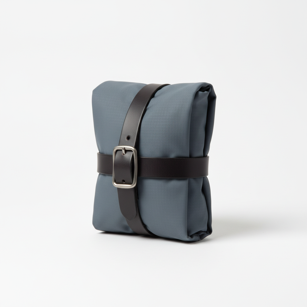 Opus Roll-Up Toiletry Bag Slate Grey - closed rolled view