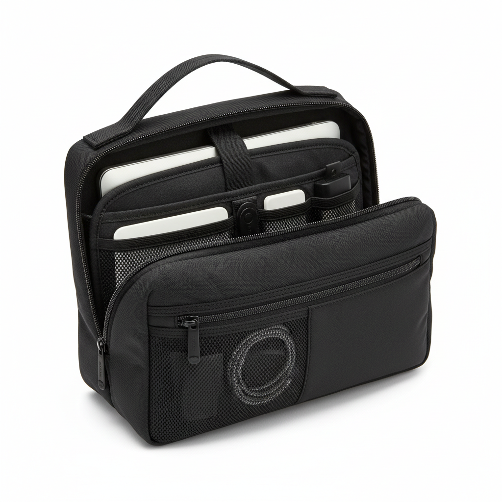 Opus Tech Organizer with Handle Black - open view